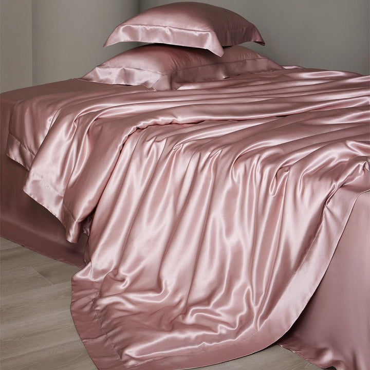 Luxurious Silk Satin Sheet Set with Pillowcases and Fitted Skirt