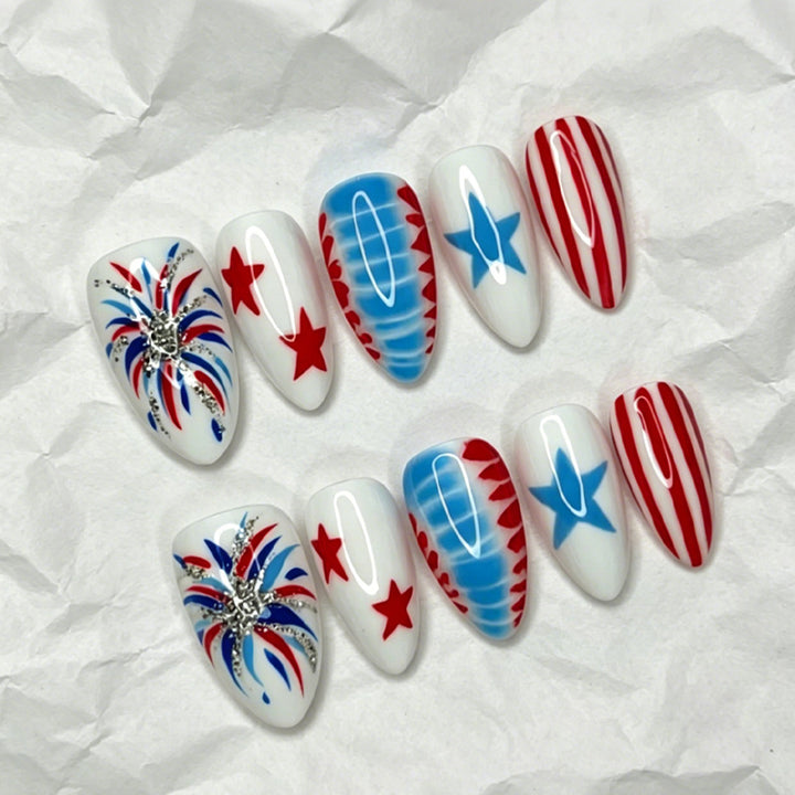 Nail set with creative star pattern and glamorous design Bowlift