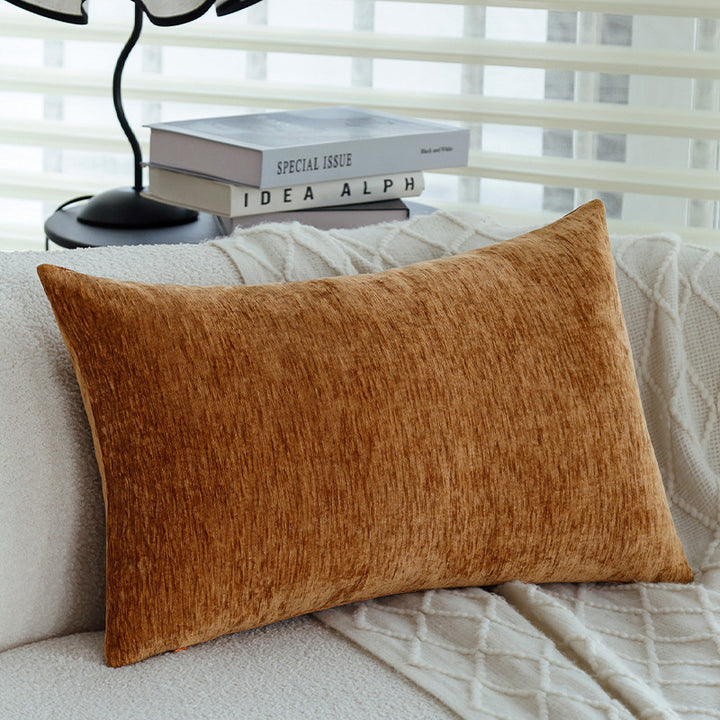 Square cushion cover made of soft chenille velvet with a mottled structure Bowlift