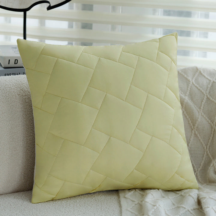 Square pillowcase with herringbone pattern and piped seam Bowlift