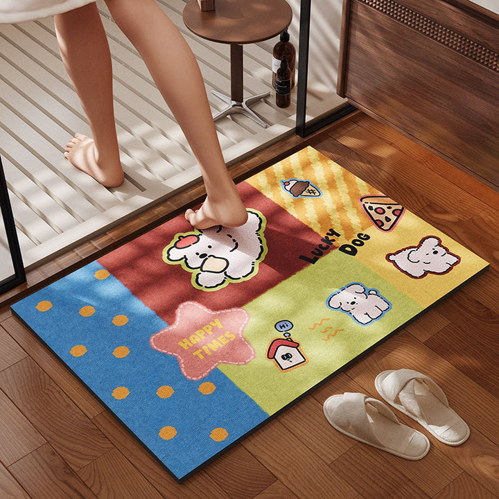 Whimsical Pet-Themed Bath Mat Bowlift