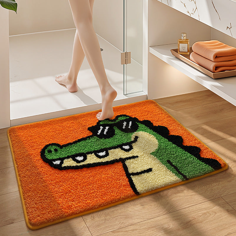Playful Leopard Face Bathroom Mat