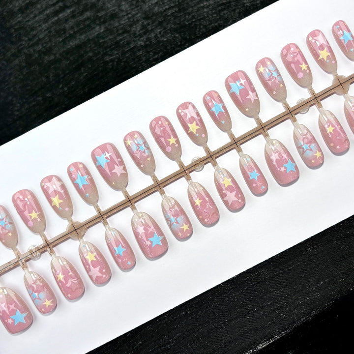 Star-Patterned Press-On Nail Set