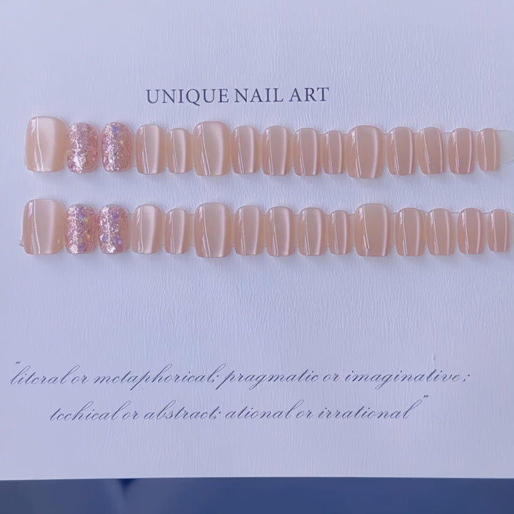Artistic Press-On Nail Set Bowlift