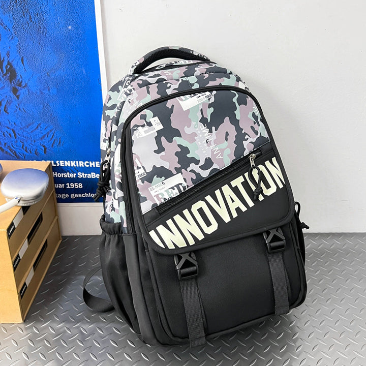 Stylish Camo Print Backpack Bowlift