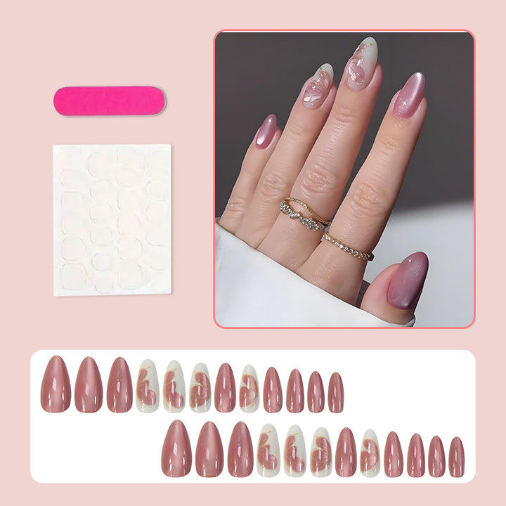 Artificial Nail Set with luxurious, floral-patterned designs Bowlift