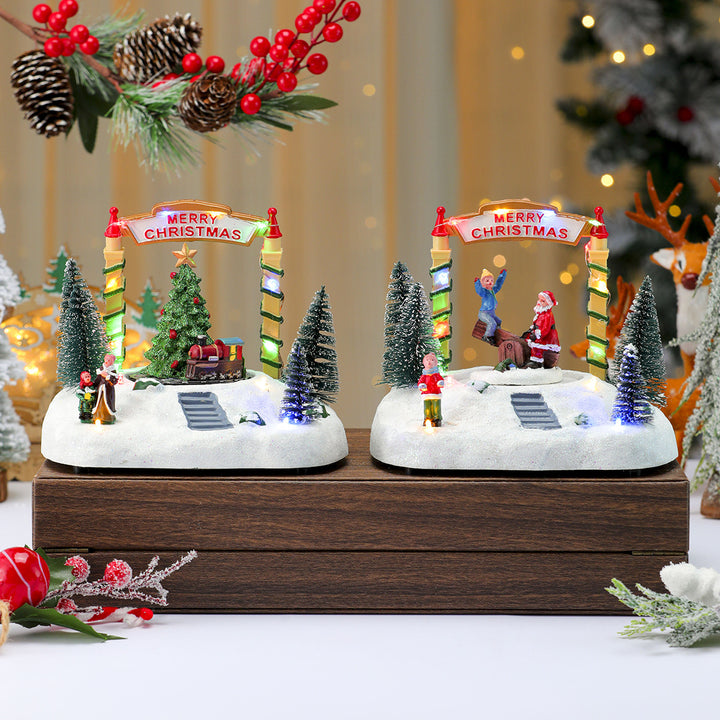 LED Light-Up Christmas Village Figurine Bowlift