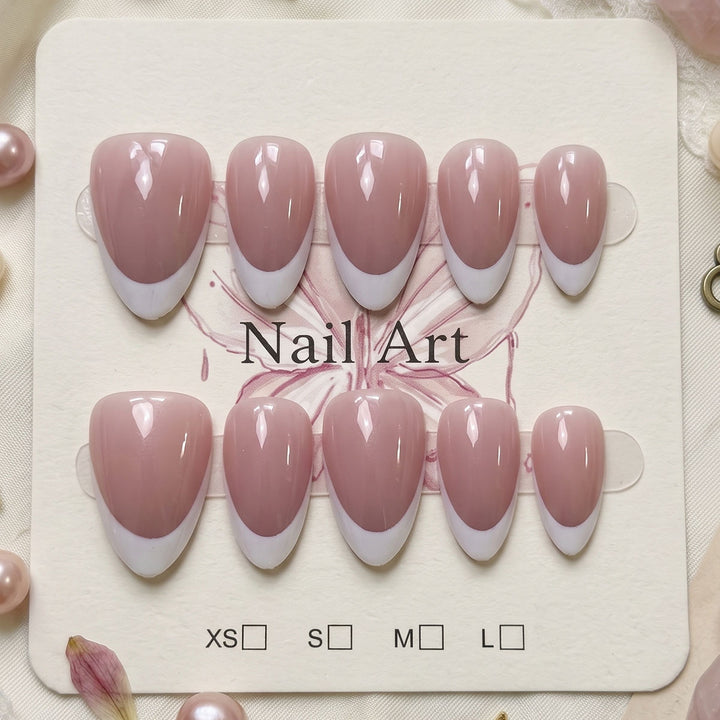 Premium French Tip Press-On Nail Set