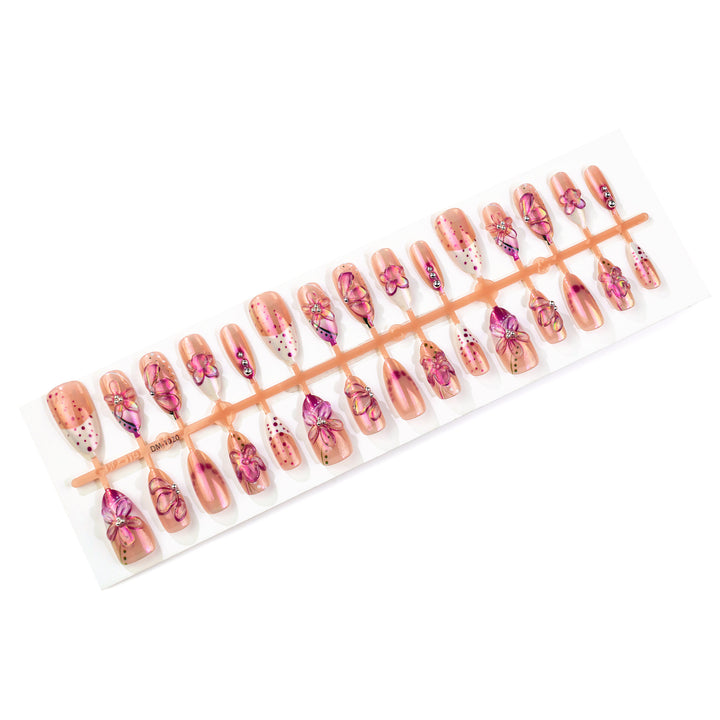 Glamorous Floral Press-On Nail Set
