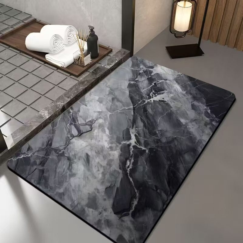 Luxurious Marble Design Bath Mat Bowlift