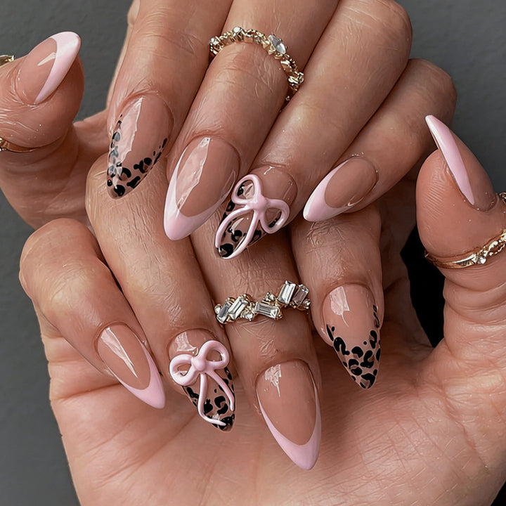 Artificial Nail Set with Playful Bow Look Bowlift