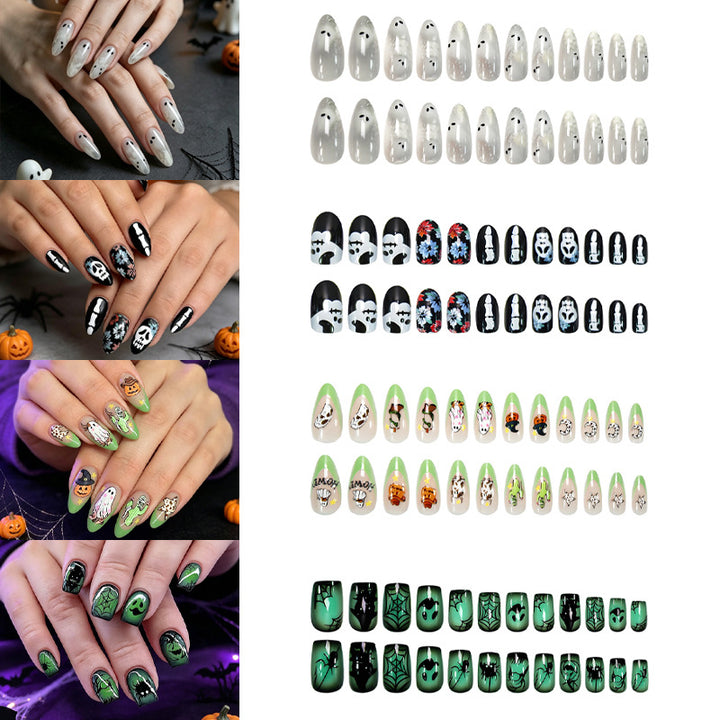 Halloween Acrylic Nail Set with Creative and Playful Motif Designs Bowlift