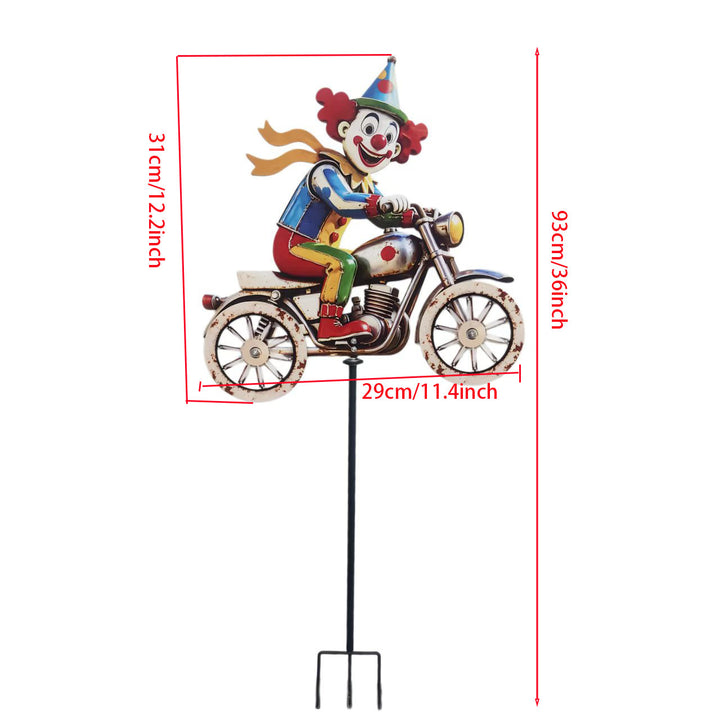 Garden Decor Clown Riding Motorcycle Bowlift