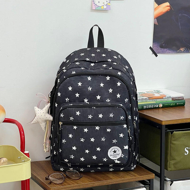 Star-Embellished Casual Backpack Bowlift