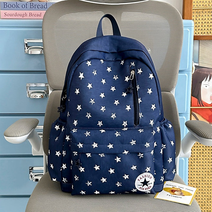 Star-Embellished Casual Backpack Bowlift
