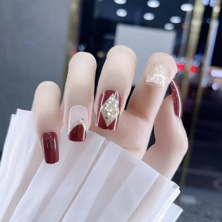 Decorative Glitter Press-On Nails Bowlift