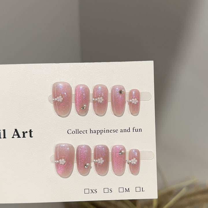 Floral Embellished Press-On Nail Art Set