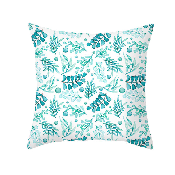 Tropical Palm-Leaf Decorative Throw Pillow Cover with Concealed Zipper