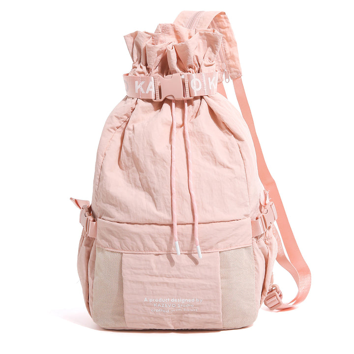 Casual Drawstring Backpack with Mesh Pockets Bowlift