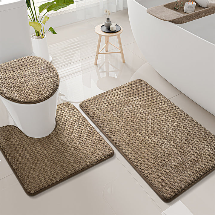 Thick Textured Bathroom Mat Set Bowlift