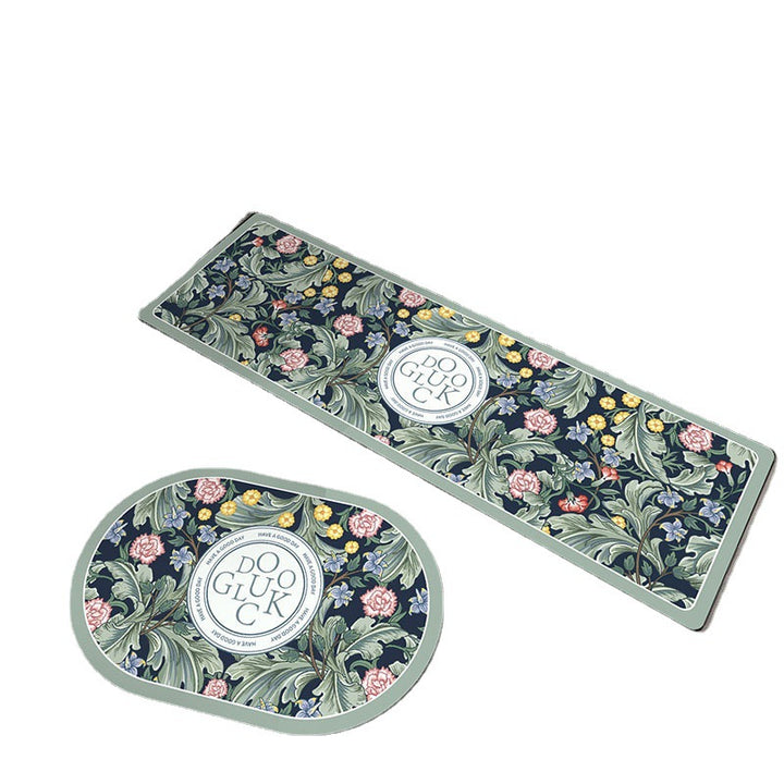 Floral-Patterned Kitchen Comfort Mat Bowlift