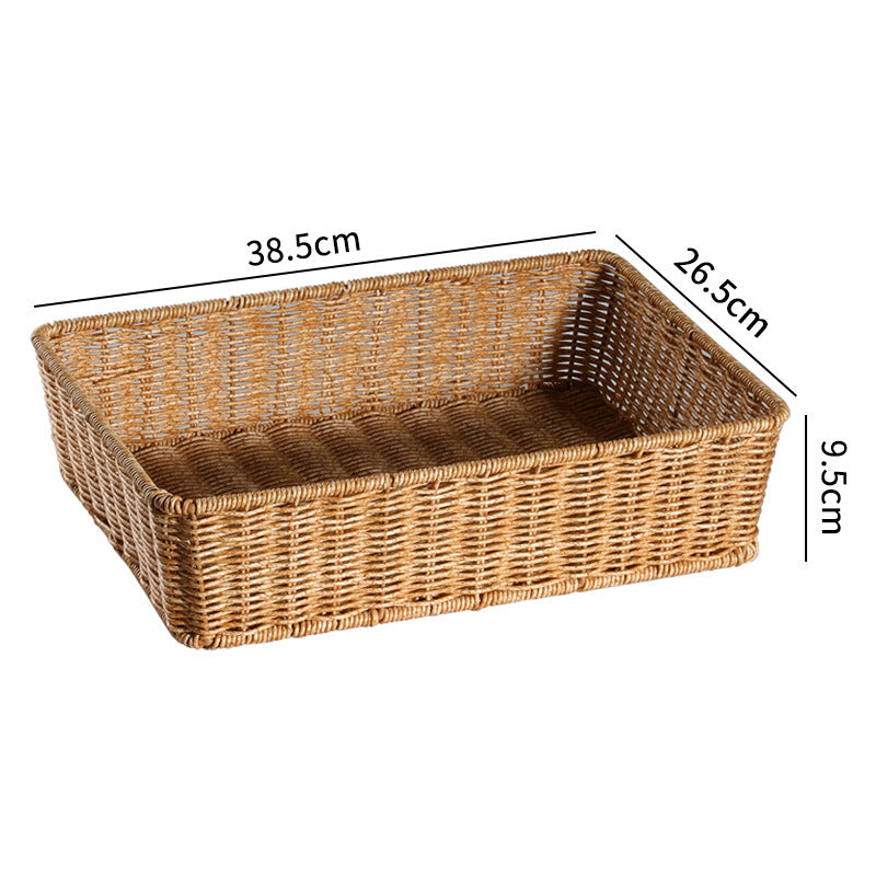 Rectangular Woven Storage Basket, Handcrafted Natural Fiber