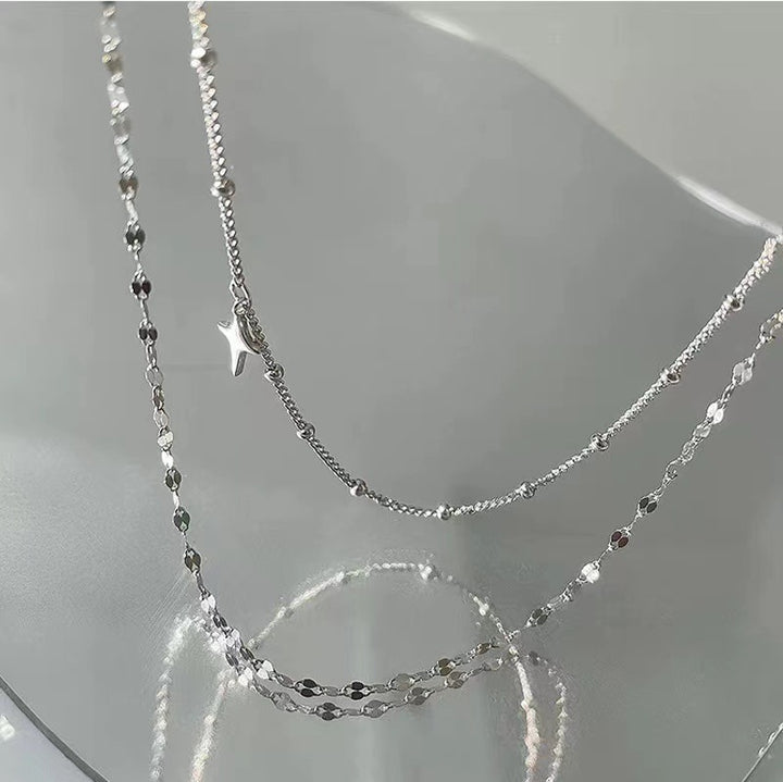 Layered Star and Dot Chain Necklace Bowlift