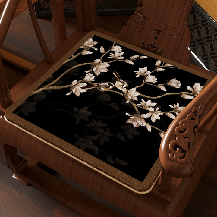Ornate Birds-Themed Chair Cushion Bowlift