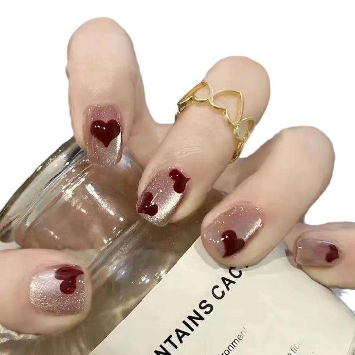Heart-Accent Press-On Nail Art Bowlift