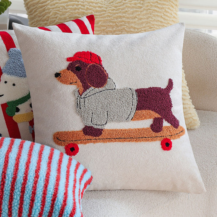 Striped tufted cushion cover with plush bouclé look and concealed zipper Bowlift