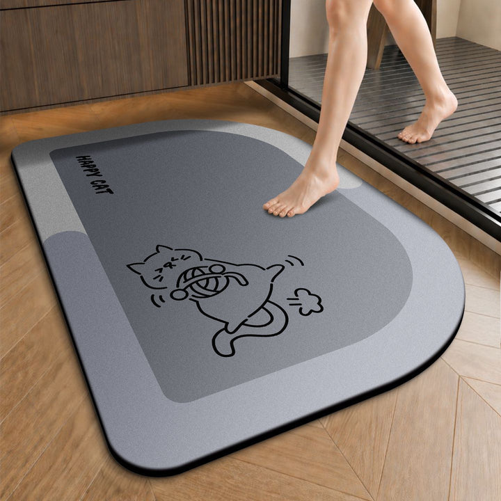 Funny Cartoon Cat-Themed Anti-Slip Bath Mat