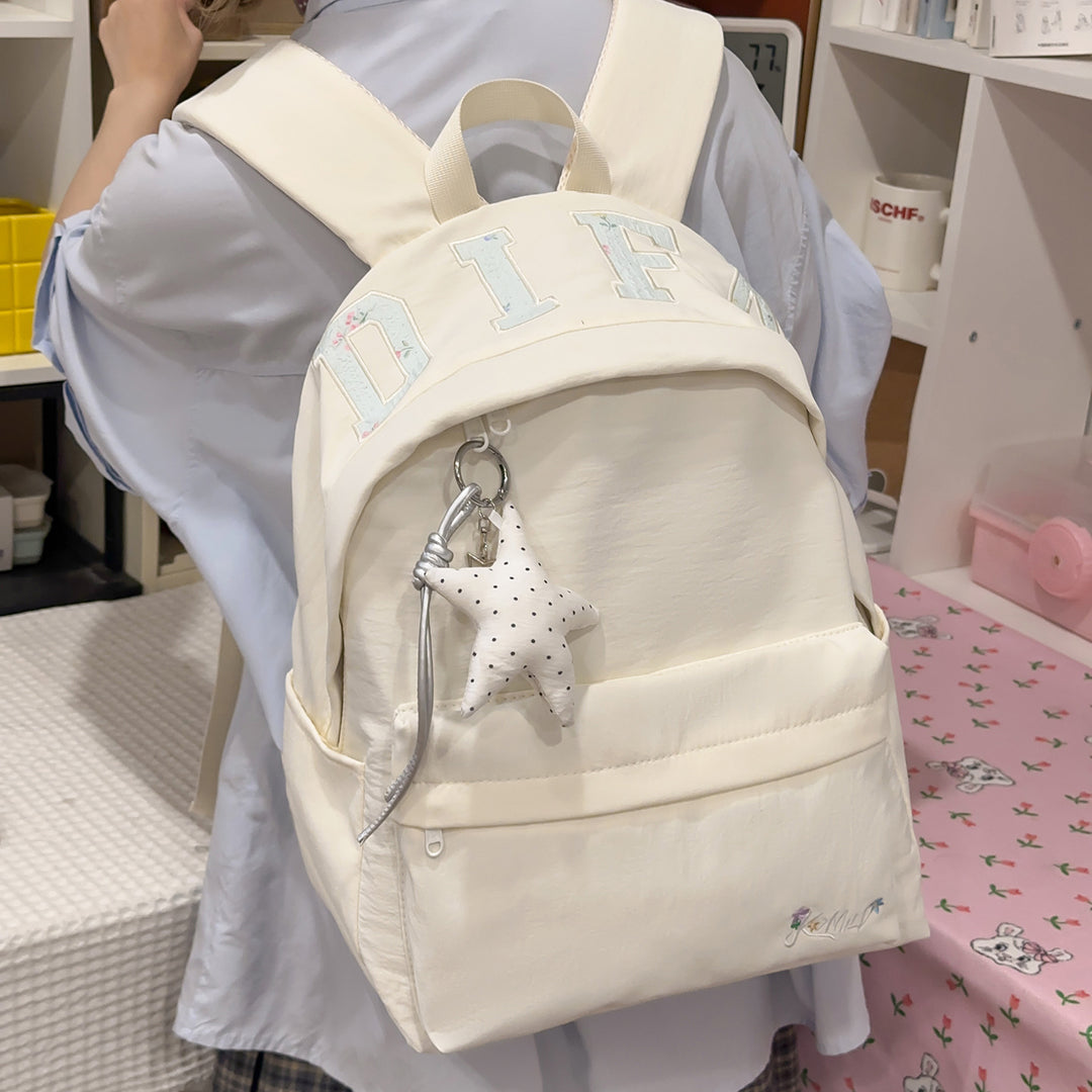 Stylish Casual Backpack with Star Charm Bowlift