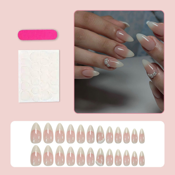 Acrylic Nail Set with Elegant Bows and Glamorous Accent Bowlift