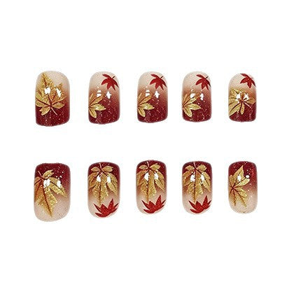 Autumn Leaf Design Nail Art Bowlift