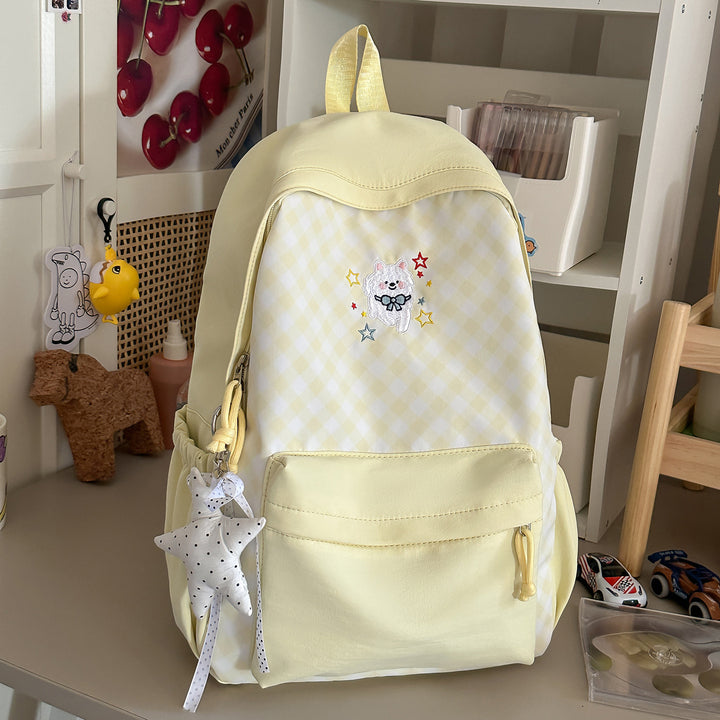 Cute Decorative Checked Pattern Backpack Bowlift