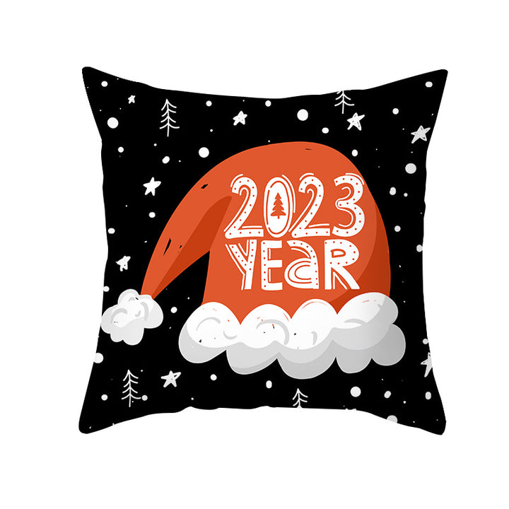 Festive Christmas Tree Typography Throw Pillow Cover
