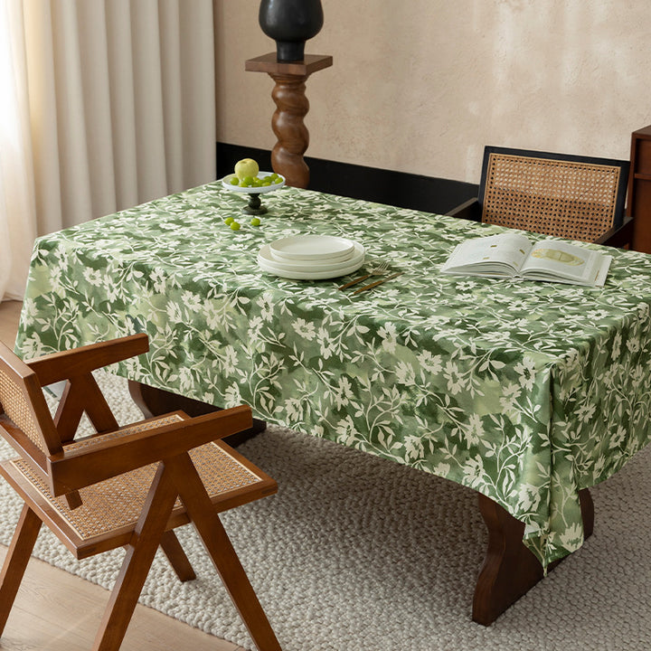 Floral Wax-Coated Tablecloth with Anti-Stain Surface and Fine Texture Bowlift