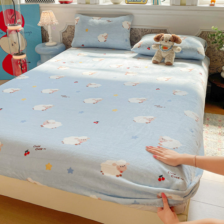 Children's Cute Cartoon Sheep Print Fitted Sheet
