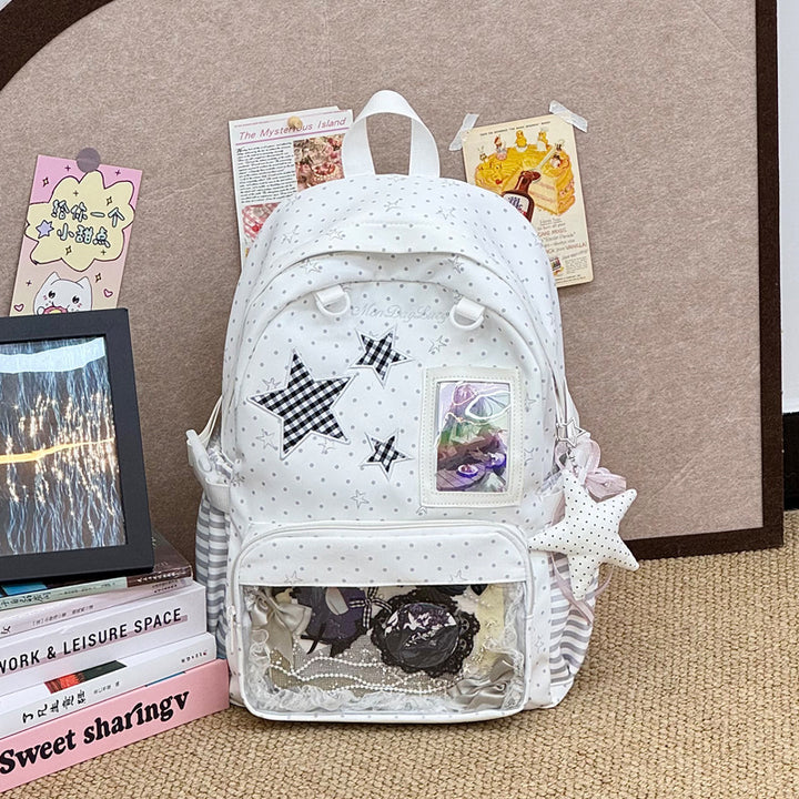 Star-Embellished Decorative Backpack Bowlift