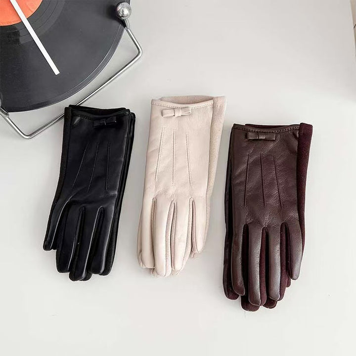 Elegant Leather Touchscreen Gloves Bowlift