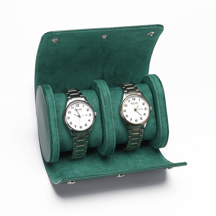Single-Compartment Leather Watch Travel Roll Bowlift