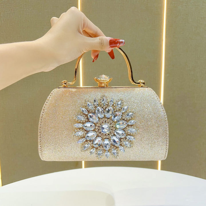 Glittering Floral Embellished Evening Handbag