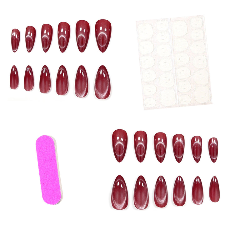 Glossy Almond-Shaped Gel Nail Enhancements Bowlift