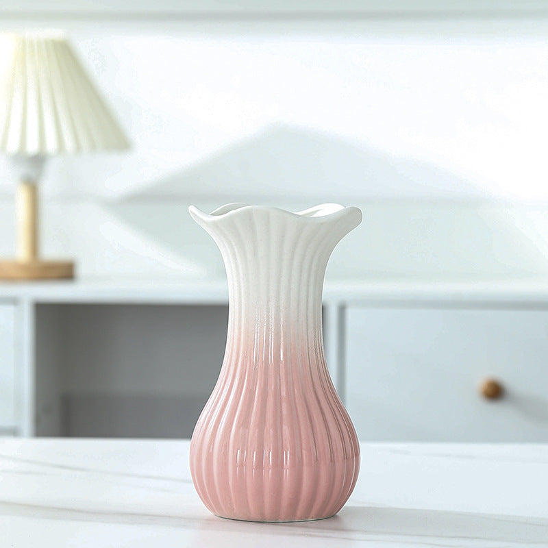 Elegant Floral Design Ceramic Vase Bowlift