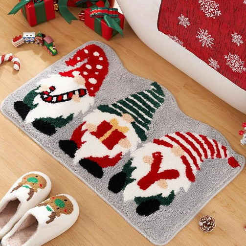 Whimsical Gnome-Themed Bath Mat Bowlift