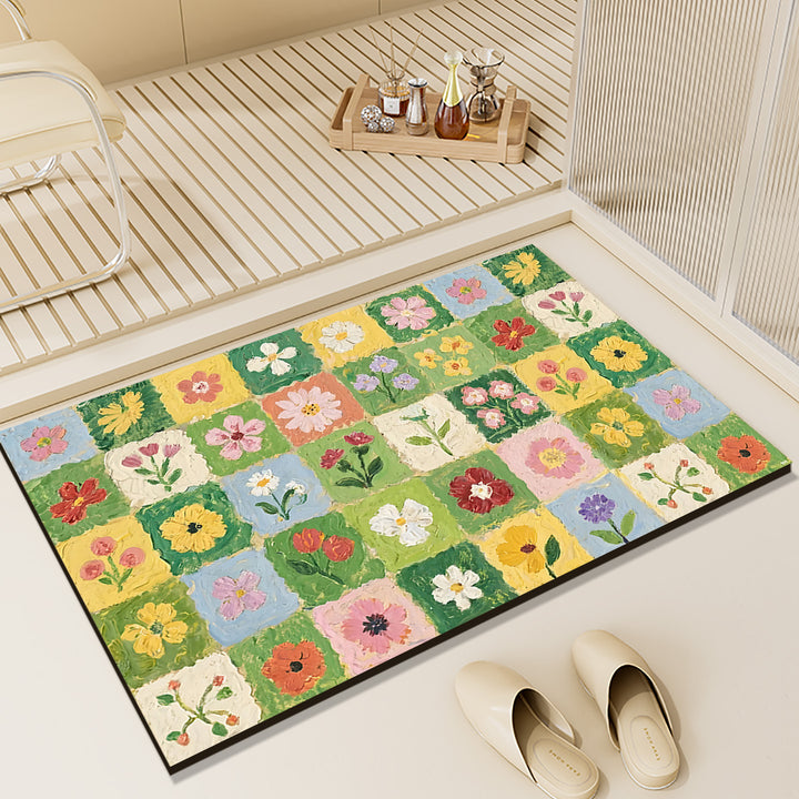 Floral Patterned Indoor Area Rug Bowlift