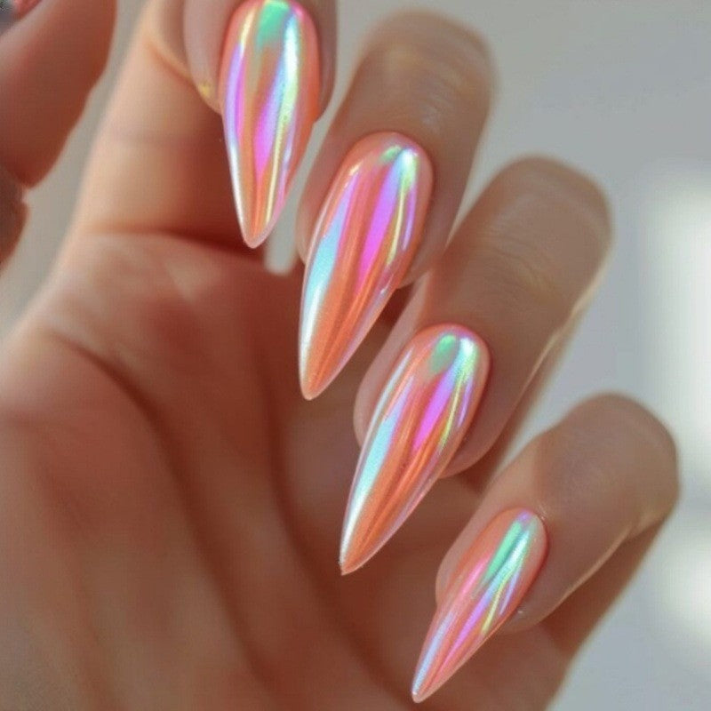 Shimmery Stiletto Press-On Nail Art Bowlift