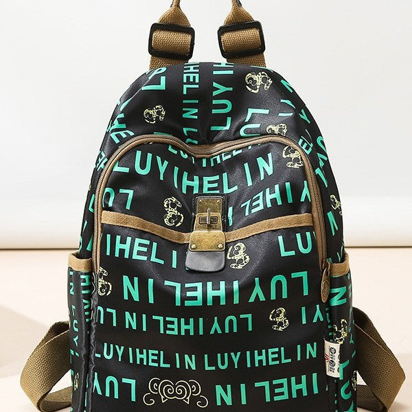 Floral Print Canvas Backpack Bowlift