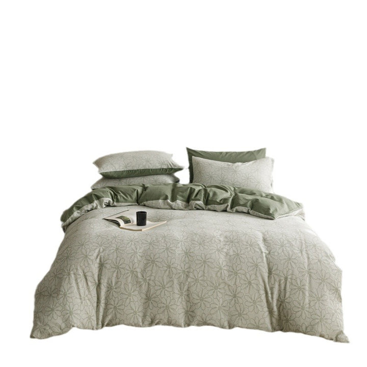 Premium duvet cover set made of cotton percale with subtle paisley relief texture