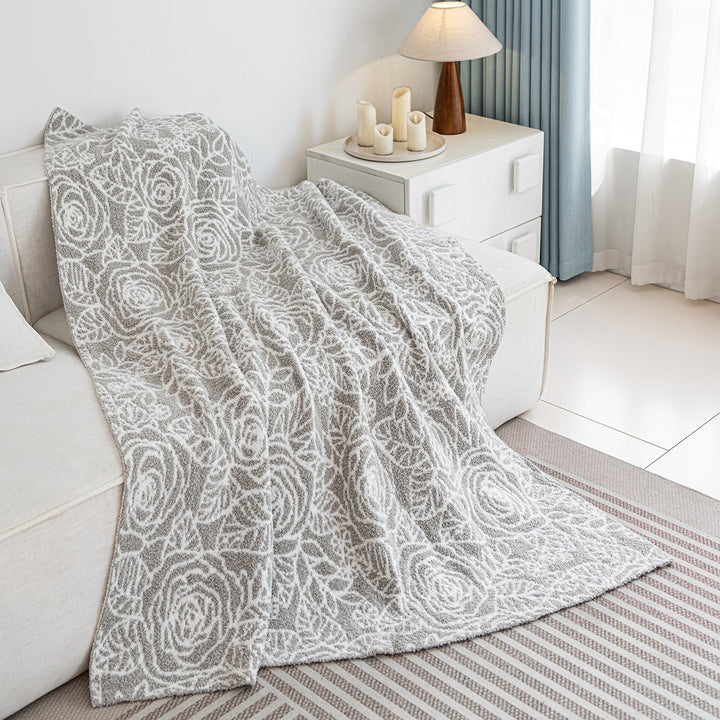 Soft Floral Throw Blanket